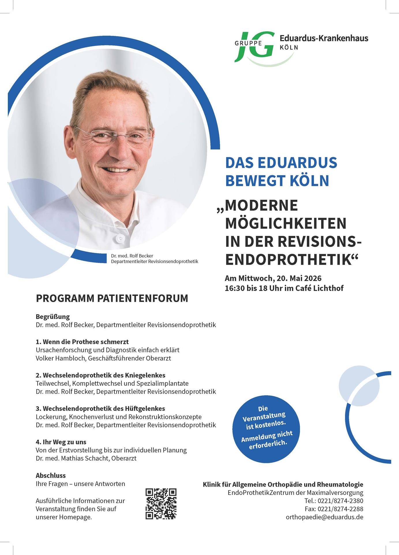 Moderne Möglichkeiten in der Revisionsendoprothetik am 20.05.2026